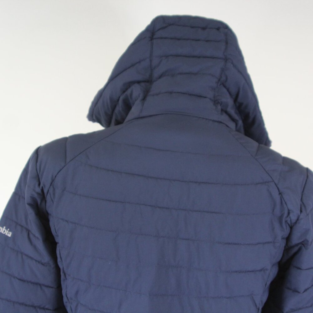 Columbia Women’s Omni-Heat Long Hooded Puffer‎ Jacket — Navy — Size Small - Picture 8 of 13